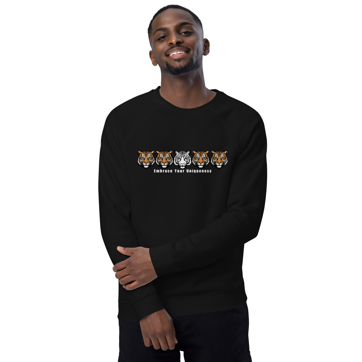 Embrace Your Uniqueness - ITATAH Unisex organic raglan sweatshirt