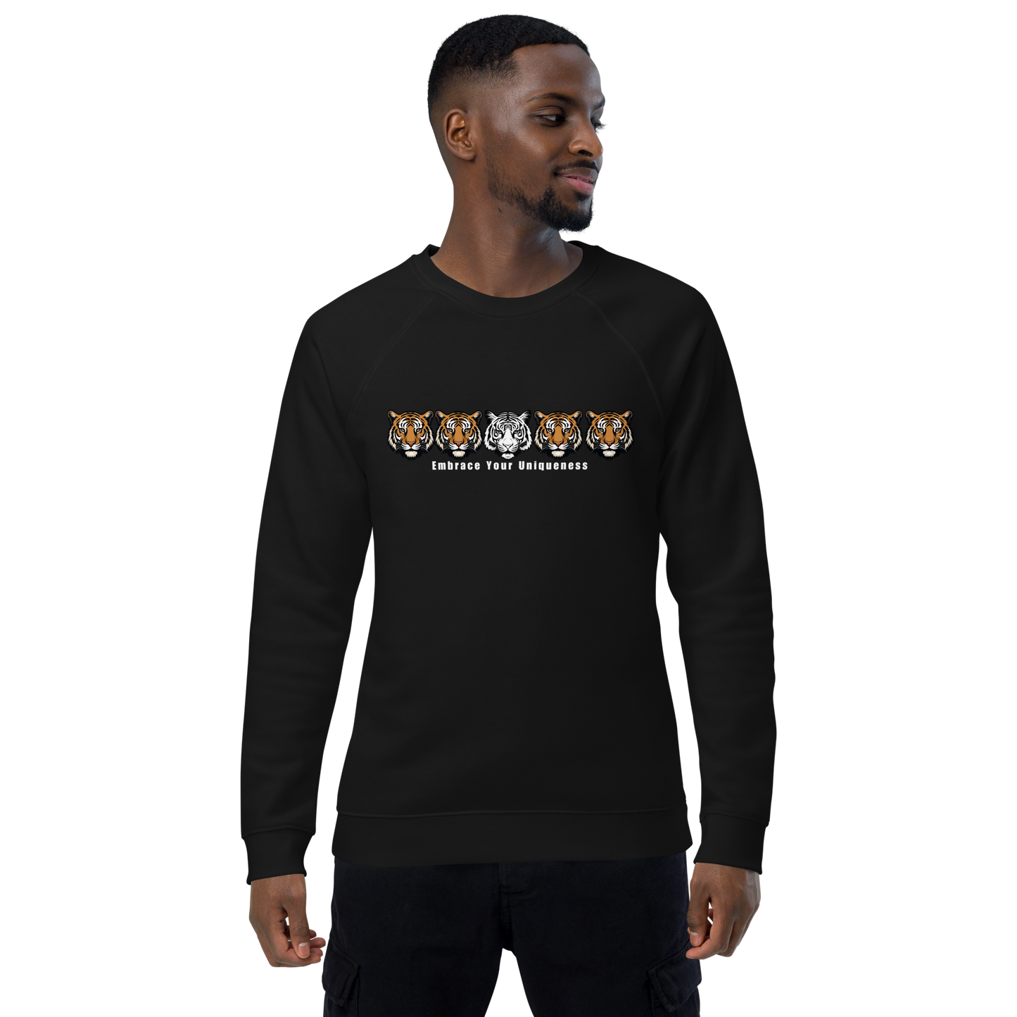 Embrace Your Uniqueness - ITATAH Unisex organic raglan sweatshirt