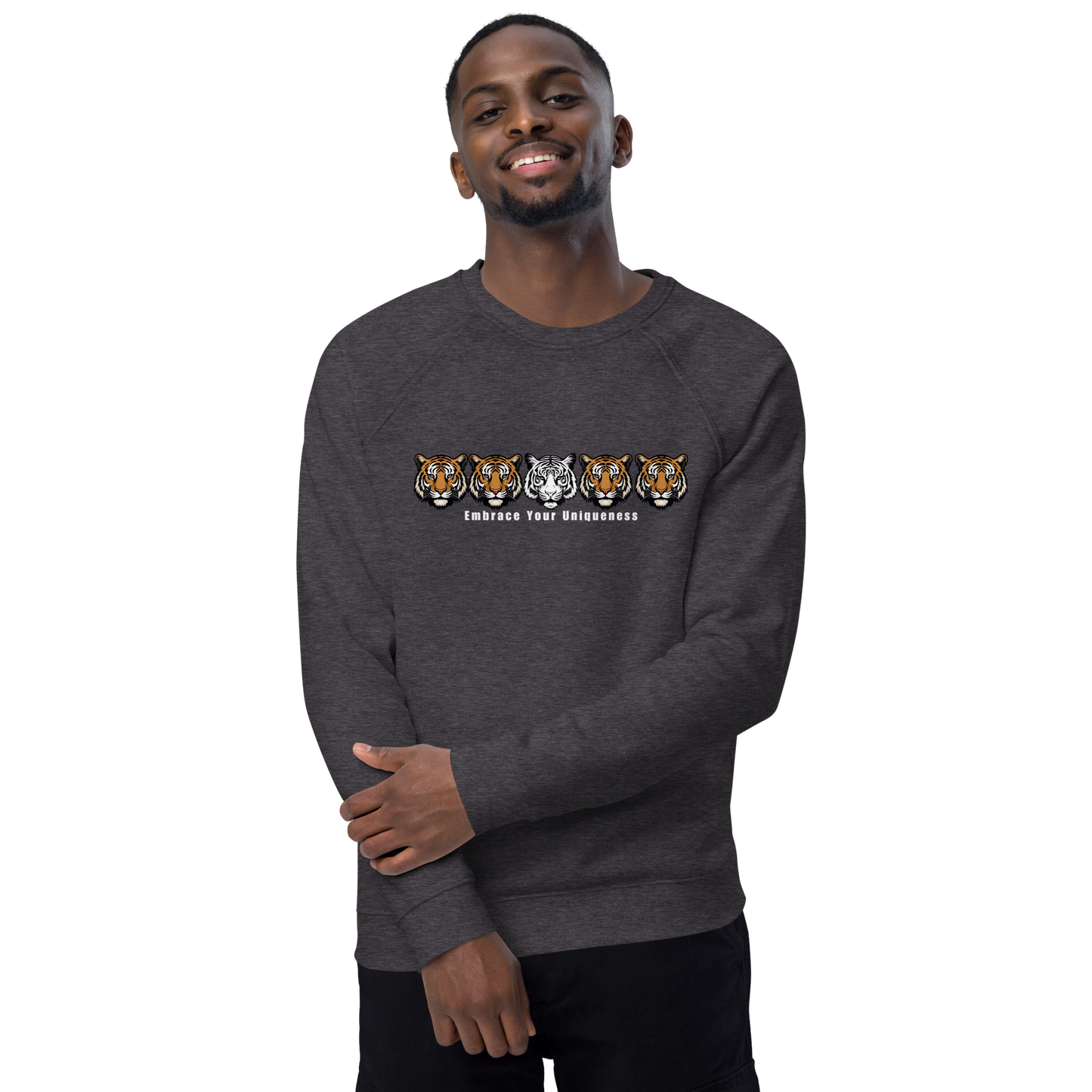 Embrace Your Uniqueness - ITATAH Unisex organic raglan sweatshirt