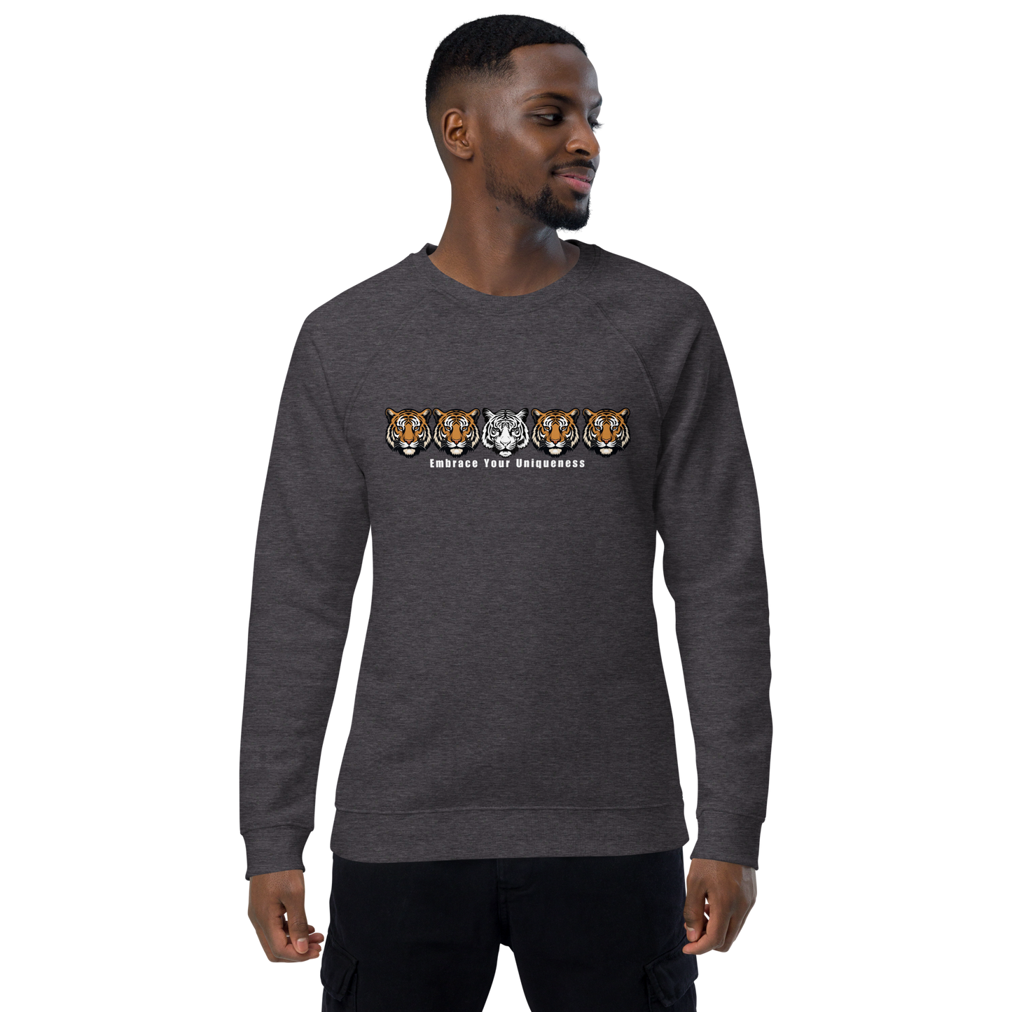 Embrace Your Uniqueness - ITATAH Unisex organic raglan sweatshirt